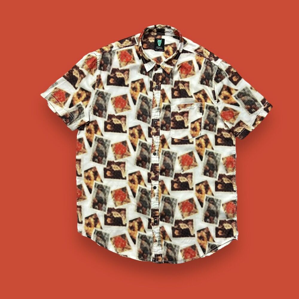 Vintage Devils Harvest Censored Photo All Over Print Shirt Polyester y2k
